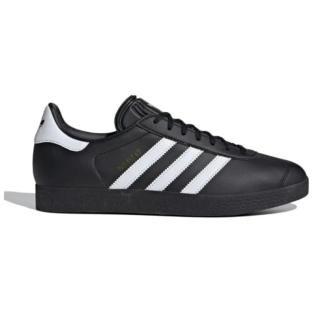 Adidas Gazelle Mens Size 6 Leather Shoes Black/White Sneakers ID6112 NEW